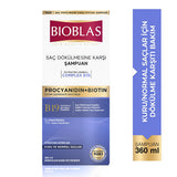 Bioblas Anti-Hair Loss Shampoo with Biotin & Procyanidin - Paraben-Free, Strengthens Hair, 12.18 fl oz