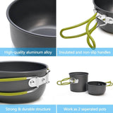 ODOLAND Camping Cookware Kit Lightweight Portable Cookware Set