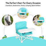 ODOLAND Folding Portable Travel High Chairs Booster Seat with Tray for Baby Infant