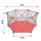 Odoland Safety Portable Playpen Infants Toddler Fence