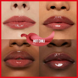 Maybelline New York Lifter Plump Lip Gloss 006 Hot Chili - Instantly Plumps Lips, Long-Lasting Effect, Non-Sticky