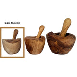 Olive Wood Rustic Mortar and Pestle