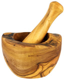 Olive Wood Rustic Mortar and Pestle