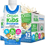 Orgain Organic Kids Nutritional Grass-Fed Protein Shake, Vanilla, Pack of 12