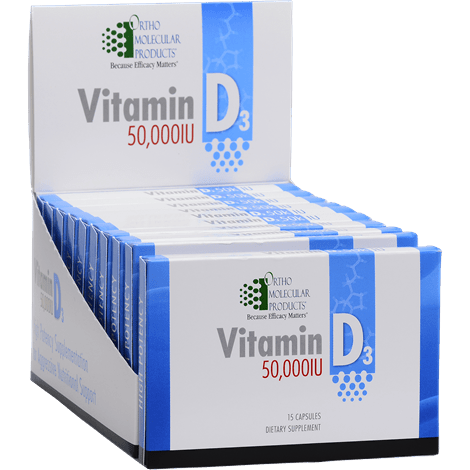Ortho Molecular Vitamin D3 50,000 IU 15 Capsules Blister Pack - 10 Packs