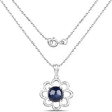 4.65 Carat Genuine Blue Sapphire .925 Sterling Silver Pendant