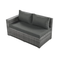 Outdoor 6-Piece All-Weather PE Rattan Sofa Set With Adjustable Seat, Storage Box, Removable Covers, And Tempered Glass Table Top (SAK37221)