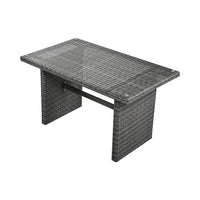 Outdoor 6-Piece All-Weather PE Rattan Sofa Set With Adjustable Seat, Storage Box, Removable Covers, And Tempered Glass Table Top (SAK37221)