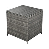 Outdoor 6-Piece All-Weather PE Rattan Sofa Set With Adjustable Seat, Storage Box, Removable Covers, And Tempered Glass Table Top (SAK37221)