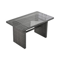 Outdoor 6-Piece All-Weather PE Rattan Sofa Set With Adjustable Seat, Storage Box, Removable Covers, And Tempered Glass Table Top (SAK37221)