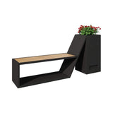 4FT Outdoor Commercial All-Weather Metal Bench With Planter Box [Made-To-Order] (SAK57219)