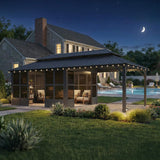 Alora Vista Outdoor Hardtop Aluminum Solarium With Double Roof And LED Lights (SAK42086)