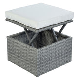 Outdoor Patio Furniture Set Daybed Sunbed with Retractable Canopy Conversation Set Wicker Furniture Sofa Set