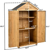 Outdoor Wood Tilt Storage Shed Tool Organizer with Waterproof Asphalt Roof