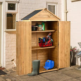 Outdoor Wood Tilt Storage Shed Tool Organizer with Waterproof Asphalt Roof