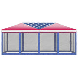 Outsunny 10' x 20' Pop-Up Canopy Tent Gazebo with American Flag Print and 6 Mesh Sidewalls, for Outdoor Events