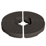 Outsunny Cantilever Patio Umbrella Base Fan Shaped Weights with Handles Durable Material Coffee