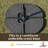 Outsunny Cantilever Patio Umbrella Base Fan Shaped Weights with Handles Durable Material Coffee