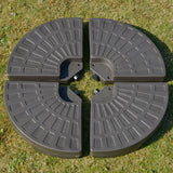 Outsunny Cantilever Patio Umbrella Base Fan Shaped Weights with Handles Durable Material Coffee