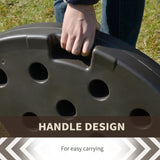 Outsunny Cantilever Patio Umbrella Base Fan Shaped Weights with Handles Durable Material Coffee