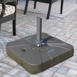 Outsunny Cantilever Umbrella Base with Wheels 330 lbs Sand 286 lbs Water Heavy Duty Coffee