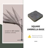 Outsunny Cantilever Umbrella Base with Wheels 330 lbs Sand 286 lbs Water Heavy Duty Coffee