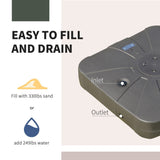 Outsunny Cantilever Umbrella Base with Wheels 330 lbs Sand 286 lbs Water Heavy Duty Coffee