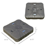 Outsunny Cantilever Umbrella Base with Wheels 330 lbs Sand 286 lbs Water Heavy Duty Coffee