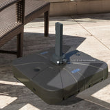 Outsunny Cantilever Umbrella Base with Wheels 330 lbs Sand 286 lbs Water Heavy Duty Coffee