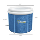 Outsunny Cold Plunge Tub, Portable Ice Bath Cold Water Therapy Tub with Thermo Lid, for Athletes Recovery, Dark Blue