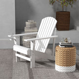Outsunny Modern Adirondack Chair with Cupholder for Patio, Garden & Lawn, White