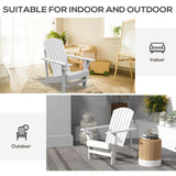 Outsunny Modern Adirondack Chair with Cupholder for Patio, Garden & Lawn, White