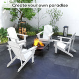 Outsunny Modern Adirondack Chair with Cupholder for Patio, Garden & Lawn, White