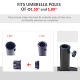 Outsunny Outdoor Umbrella Stand Base 17" 27 lbs, Round, Decorative Pattern, for Φ1.5", Φ1.89" Pole - Bronze