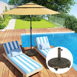 Outsunny Round Patio Umbrella Base, 46 lbs Resin Umbrella Base with Wheels, Outdoor Umbrella Stand for 1.3"/1.5"/1.9" Umbrella Poles for Outdoor, Lawn, Poolside, Bronze