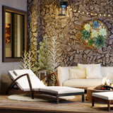 Outsunny Set of 2 Wicker Chaise Lounge Chair Outdoor Patio Lounger with Adjustable Back, Wheels, Cushion, and Armrests, Beige