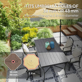 Outsunny Square Patio Umbrella Base Holder, Heavy Duty Outdoor Umbrella Stand Base, Filled Up to 55lbs with Stand or 44lbs with Water for Garden, Poolside, Brown