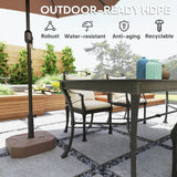 Outsunny Square Patio Umbrella Base Holder, Heavy Duty Outdoor Umbrella Stand Base, Filled Up to 55lbs with Stand or 44lbs with Water for Garden, Poolside, Brown