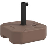 Outsunny Square Patio Umbrella Base Holder, Heavy Duty Outdoor Umbrella Stand Base, Filled Up to 55lbs with Stand or 44lbs with Water for Garden, Poolside, Brown