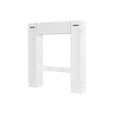 Over-The-Toilet Storage Cabinet with 2 Side Doors; Freestanding Toilet Cabinet Organizer with Adjustable Shelves & Paper Holder; Bathroom Space Saver with Pull-Down Door; Toilet Rack; White