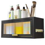 Over the Toilet Storage Cabinet with Dust-Proof Transparent Magnetic Door Side Opening