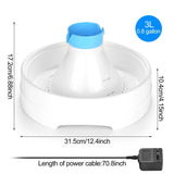 Ownpets® Pets Drinking Fountain Active Oxygen Cycle Two Drinking Area 3L