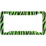 OxGord Plastic License Plate Frame with Zebra/Tiger Stripes