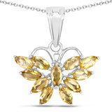 1.32 Carat Genuine Citrine .925 Sterling Silver Pendant