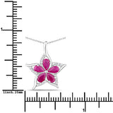 1.37 Carat Genuine Ruby and White Zircon .925 Sterling Silver Pendant