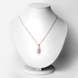 0.52 Carat Genuine Morganite and White Topaz .925 Sterling Silver Pendant