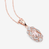 0.52 Carat Genuine Morganite and White Topaz .925 Sterling Silver Pendant