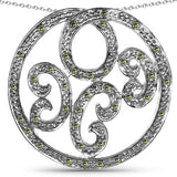 0.22 Carat Genuine Green Diamond .925 Sterling Silver Pendant