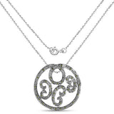 0.22 Carat Genuine Green Diamond .925 Sterling Silver Pendant