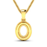 0.18 Carat Genuine White Diamond 14K Yellow Gold Semi Mount Pendant - holds 8x6mm Oval Gemstone